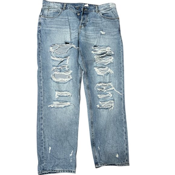 Ladies Button Fly Ripped Jeans - Picture 1 of 3